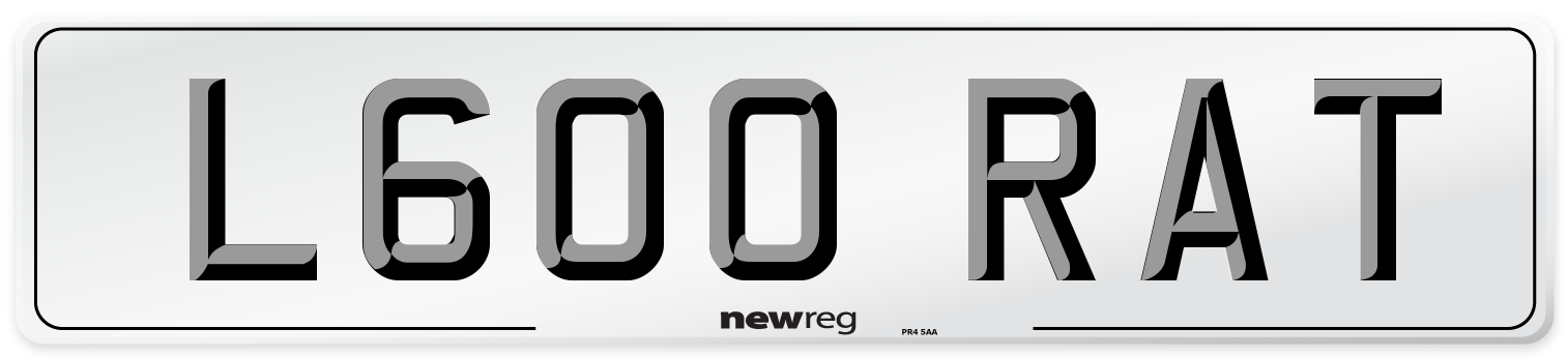L600 RAT Number Plate from New Reg